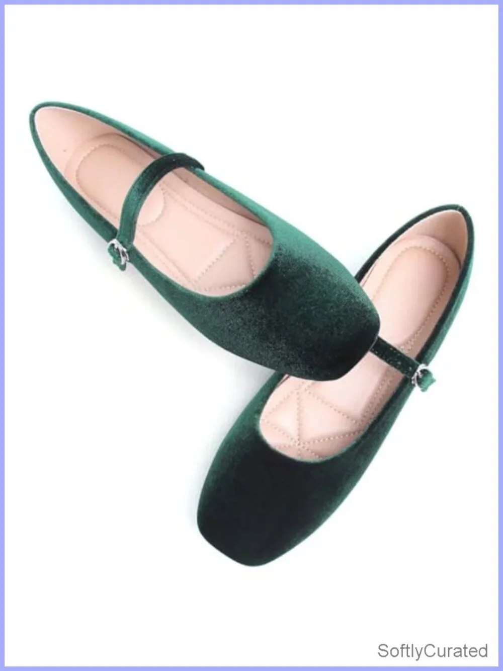 WENJIAZHIZHI Women's Mary Jane Square Toe Ballet Flats Slip-Ons Loafers